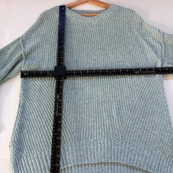 American Eagle Sweater Womens Medium teal Knit Pullover Crewneck Cozy Soft - Picture 7 of 13